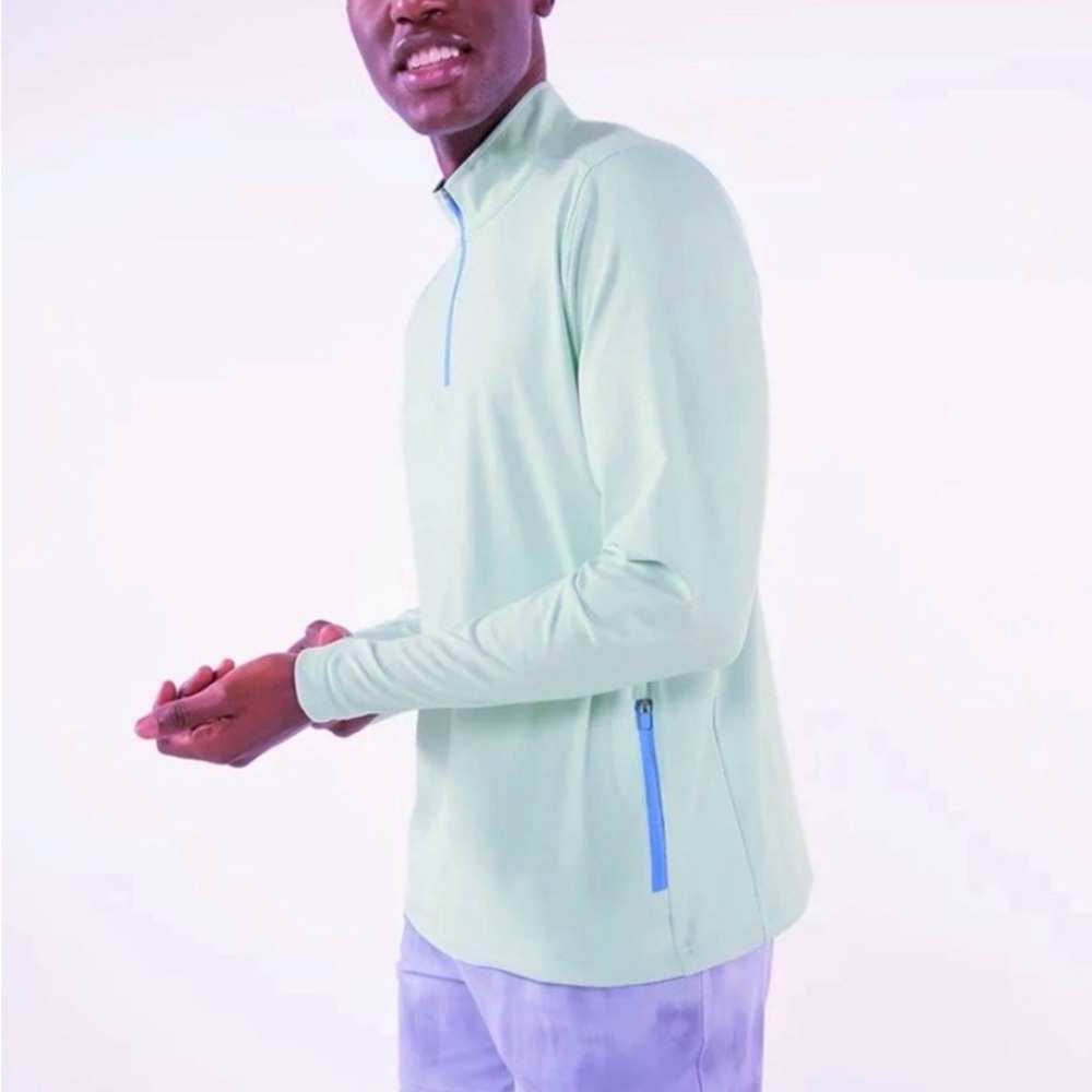 NWT New Chubbies Men’s Movementum 1/4 Zip Pullover - Large - Minty Fresh